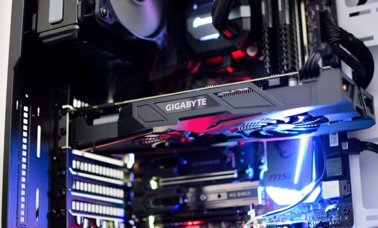 black Gigabyte graphics card