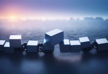 ai generated, blockchain, block, chain, cube, technology