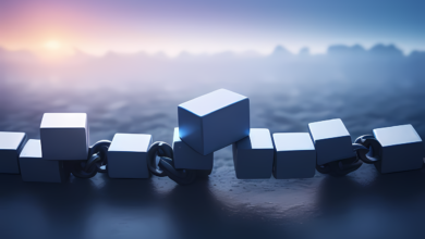 ai generated, blockchain, block, chain, cube, technology