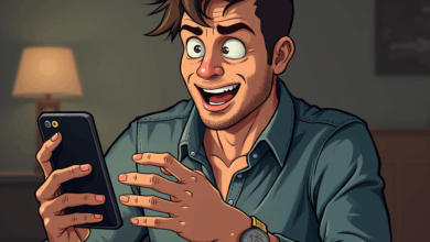 man, comic, cartoon, mobile, bitcoin, fear, depression, emotion, shares, investment, trade, financial, ai generated