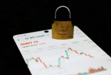 a padlock attached to a padlock on a cell phone