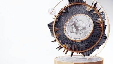 a clock with a bitcoin inside of it