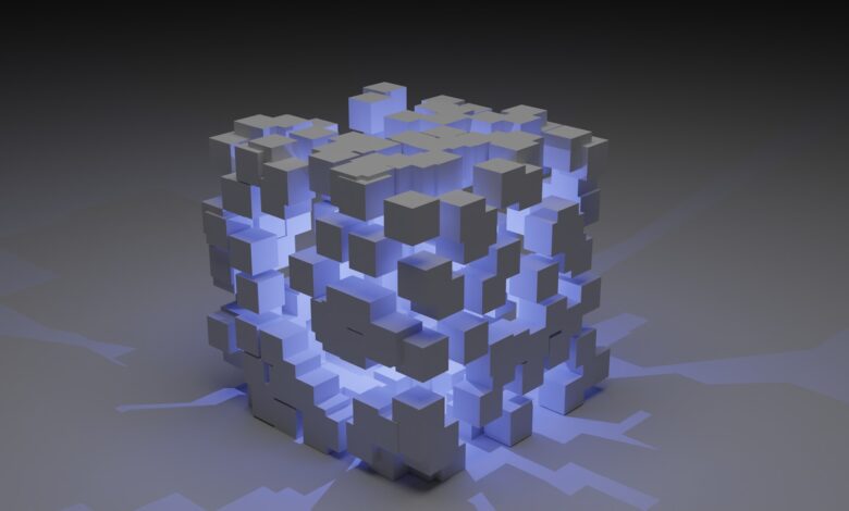 a 3d image of a cube made of cubes