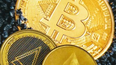 a bitcoin sitting on top of a pile of coins